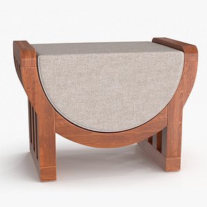 Outdoor Teak Ottoman With Cushion