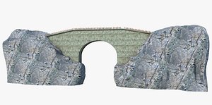 bridge rock fantasy 3D