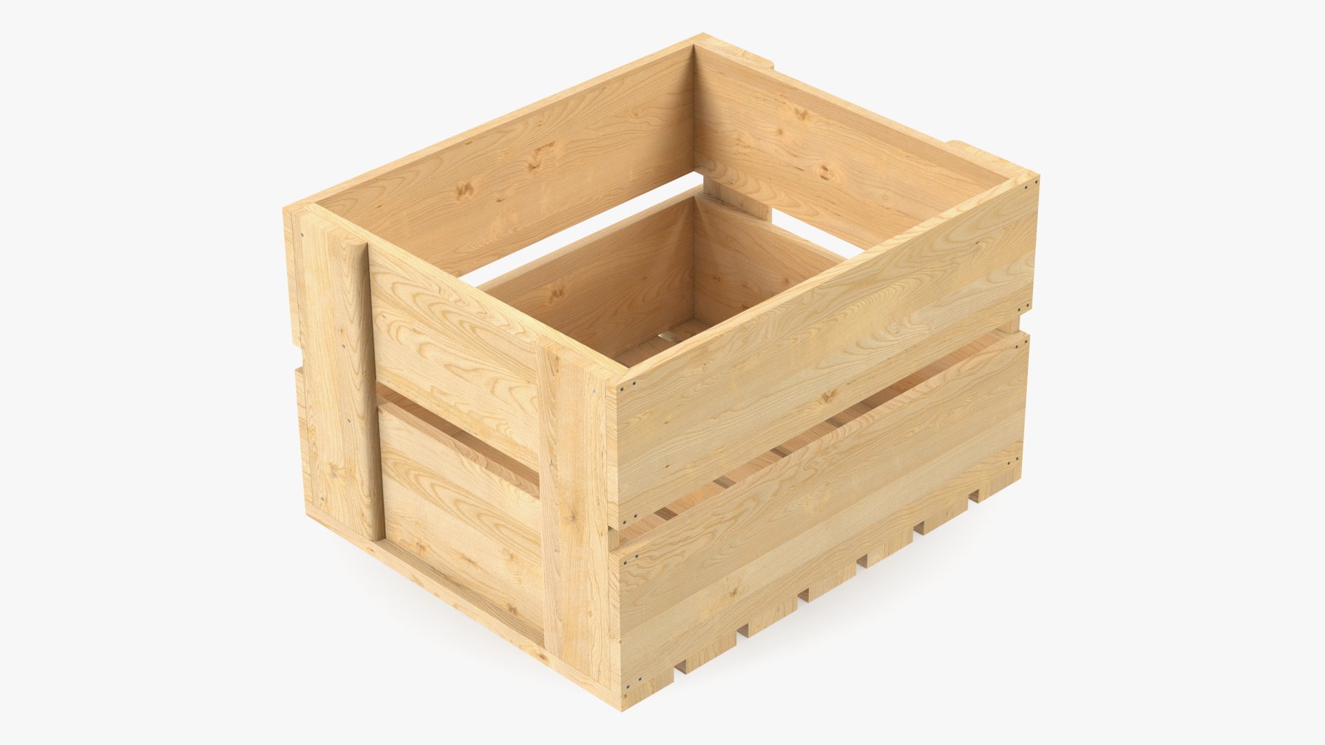 Large High Wooden Fruit Packaging of Boards 3D model preview