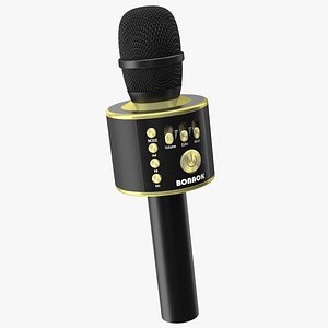 Bluetooth Karaoke Bonaok Microphone Black and Gold