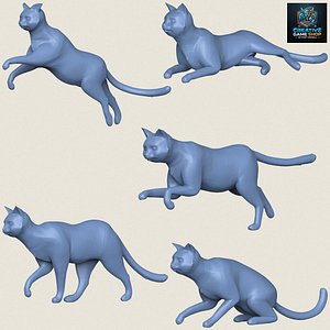 Cat Poses Print Ready 3D Model Collection model