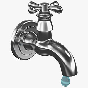 3D faucet water drop model
