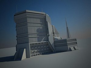 futuristic sci fi building 3d 3ds