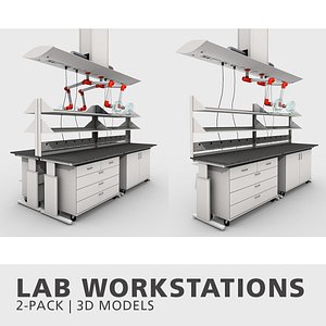 lab workstations 3D model
