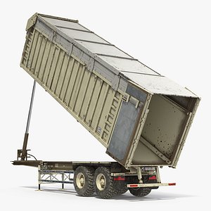 Combine Harvester Trailer Dirty Rigged 3D Model