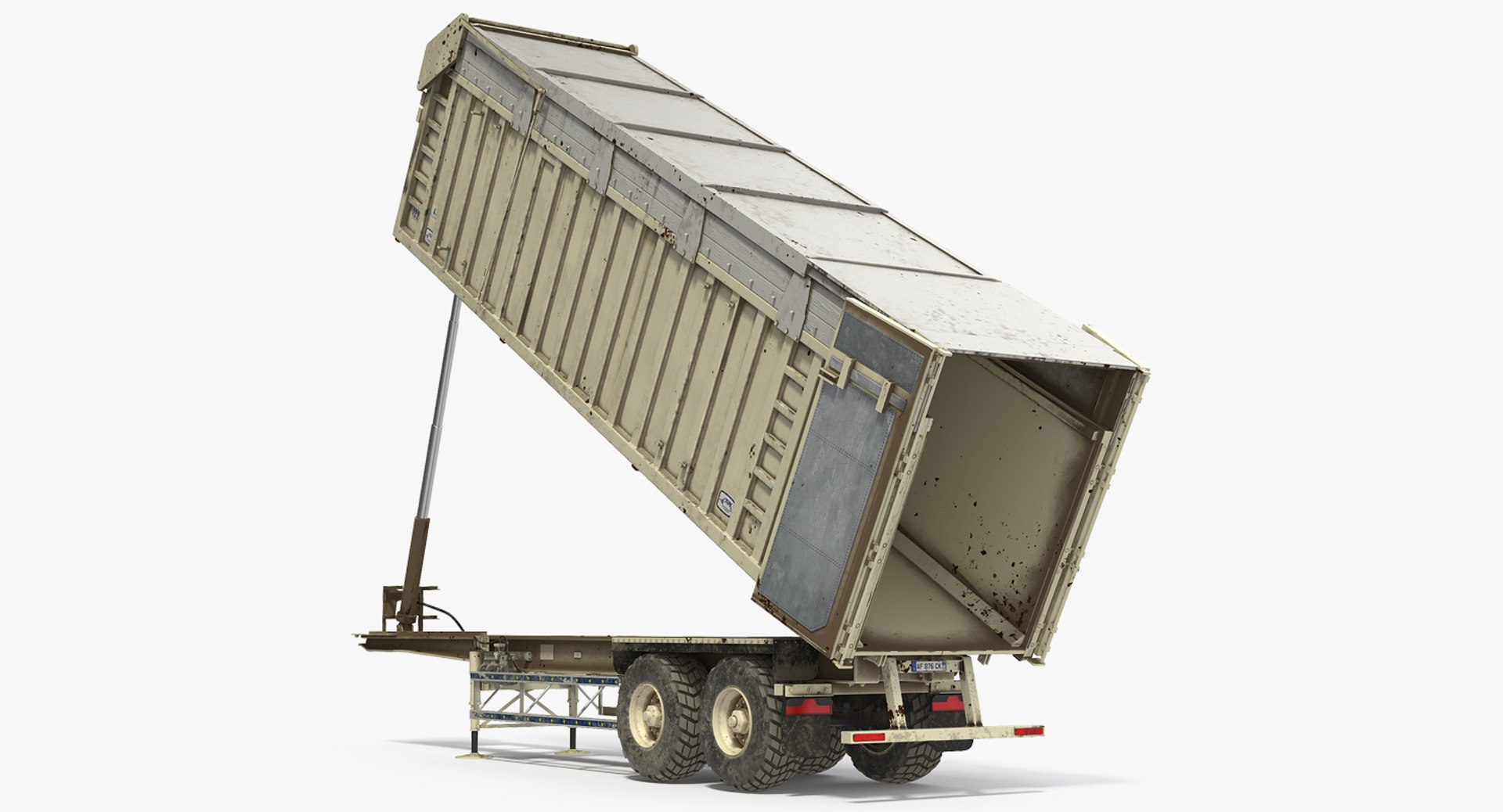 Combine Harvester Trailer Dirty Rigged 3D Model 3D model preview