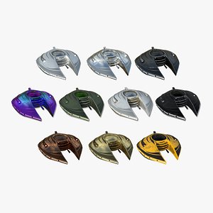 10 Alien Spaceship UFO D Collection - Sci Fi Spacecraft Design 3D model