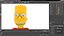 Personaggio di Bart Simpson truccato per Cinema 4D