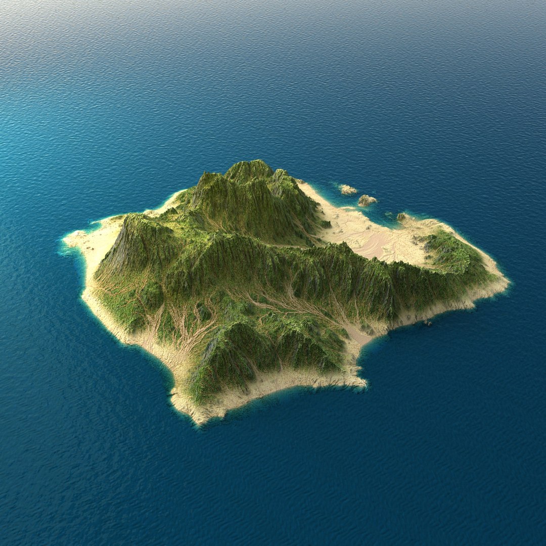 Tropical Island Terrain 1 3d Max