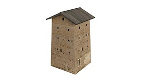 3D Traditional Chinese rural watchtower