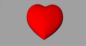 3d model red heart