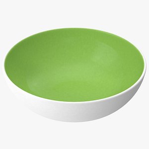 Green and White Cereal Bowl 3D model