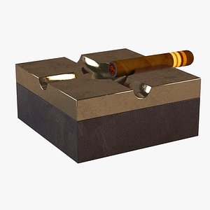 3D Copper Ashtray and Cigar