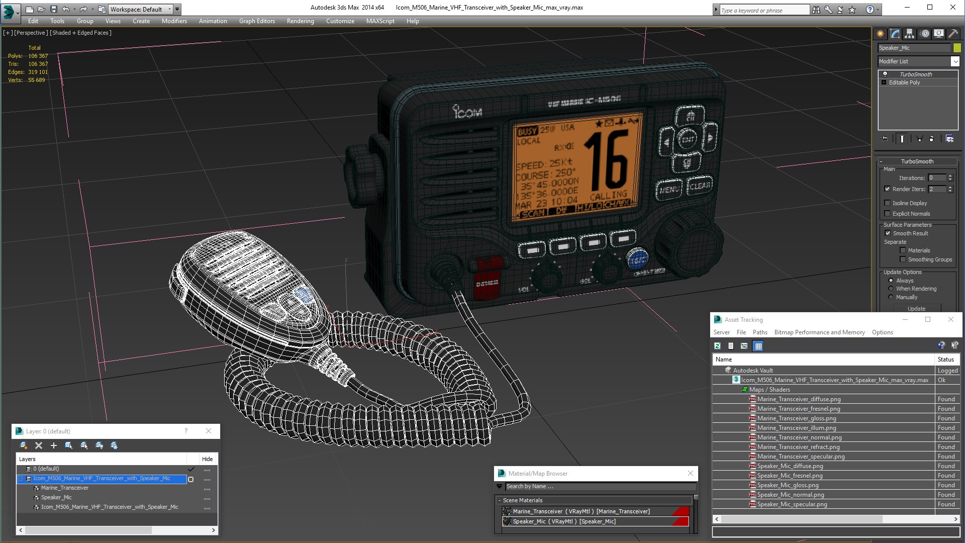3D Icom M506 Marine Vhf Model - TurboSquid 1694976