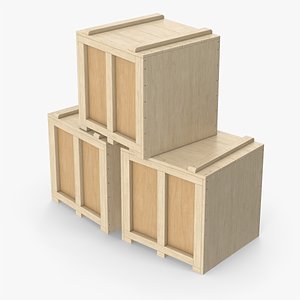 3D Wooden Cargo Boxes model