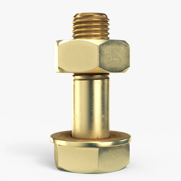 Gold Hex Bolt 3D model