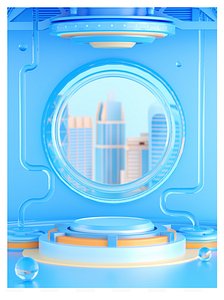 3D tech style booth model