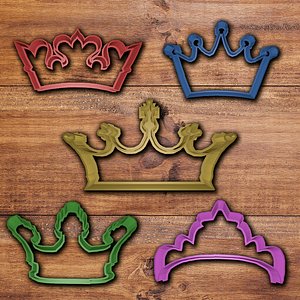 3D model crown cookie cutter set
