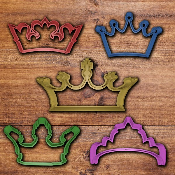 3D model crown cookie cutter set - TurboSquid 1345586