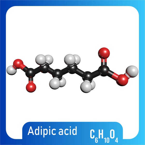 c6h10o4 molecule adipic acid 3D