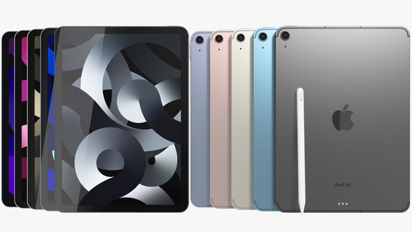 modelo 3d Apple iPad Air 2022 5ta generación Wi-Fi y celular con lápiz  Todos los colores - TurboSquid 1869607