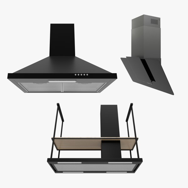 modelo 3d Cooker Hoods Set - TurboSquid 2093021