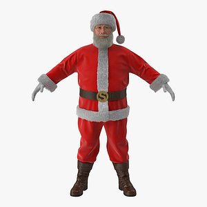 Santa Claus with Fur Rigged for Cinema 4D