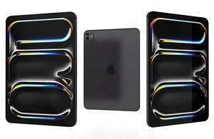 3D Apple iPad Pro 11 Space Black Low Poly