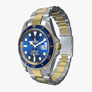 3D Rolex Submariner Date Oystersteel and yellow gold - Blue Dial model