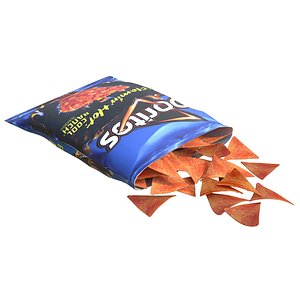 3D Doritos flamin hot cool ranch model