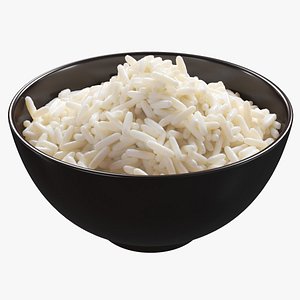 3D Cooked Bowl of Rice model
