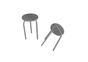 3D Pair of Iconic Glass House Stools by Lina Bo Bardi 1951 Midcentury Brazilian