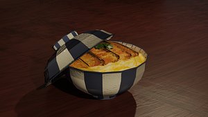 3D katsudonburi lowpoly model