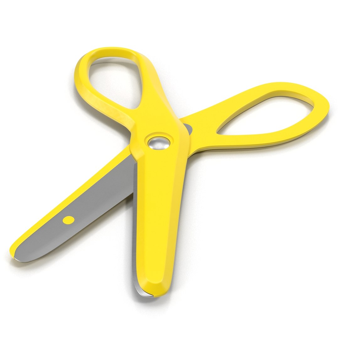 Scissors 3 Yellow 3D Model 3D model preview