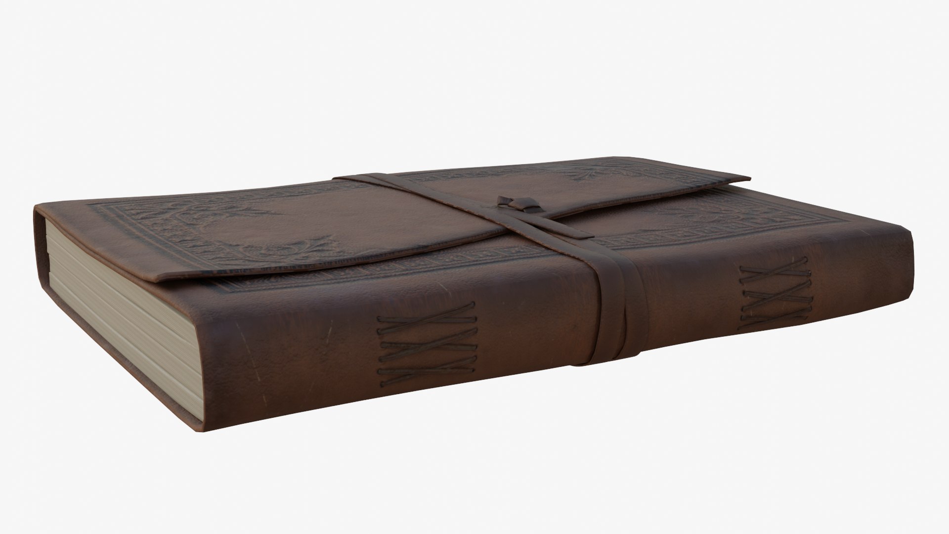 3D leather bound book model https://p.turbosquid.com/ts-thumb/SZ/5a2ij5/KHRb9vDp/render2alt/png/1588580662/1920x1080/fit_q87/898fd6d6085c3d743d1138e2d8665f88f4f97cce/render2alt.jpg
