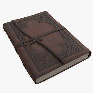 3D leather bound book model