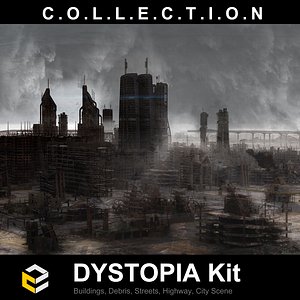 3D Dystopia Kit by 3DmKits Ruined City