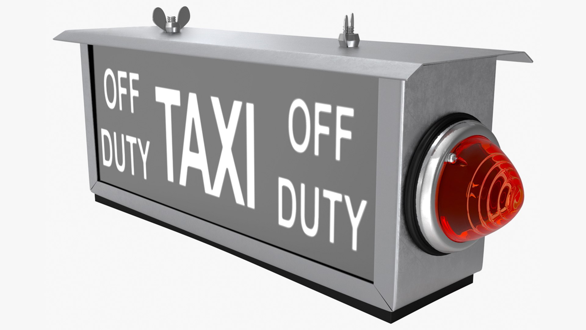 Retro Taxi Sign 3D model preview