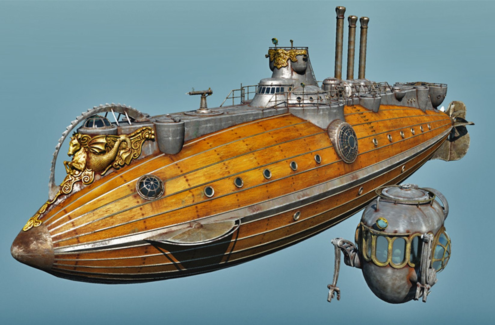 steampunk submarine