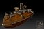 steampunk steam submarine 3d model