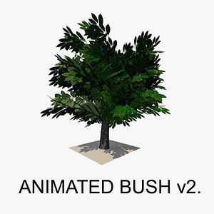 3d bush animations tree model