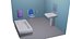 Small Cartoon bathroom set - Lowpoly stylized 3D model