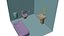 Small Cartoon bathroom set - Lowpoly stylized 3D model