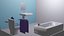 Small Cartoon bathroom set - Lowpoly stylized 3D model