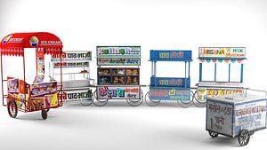 indian shopping carts 3d model
