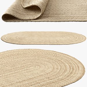 SAFAVIEH Dina Coastal Jute Rug Oval 3D model