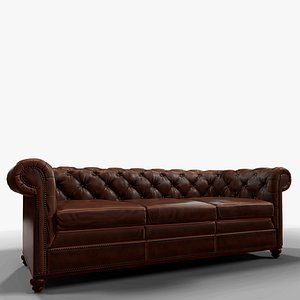 Leather luxurious sofa (PBR, mid-poly)