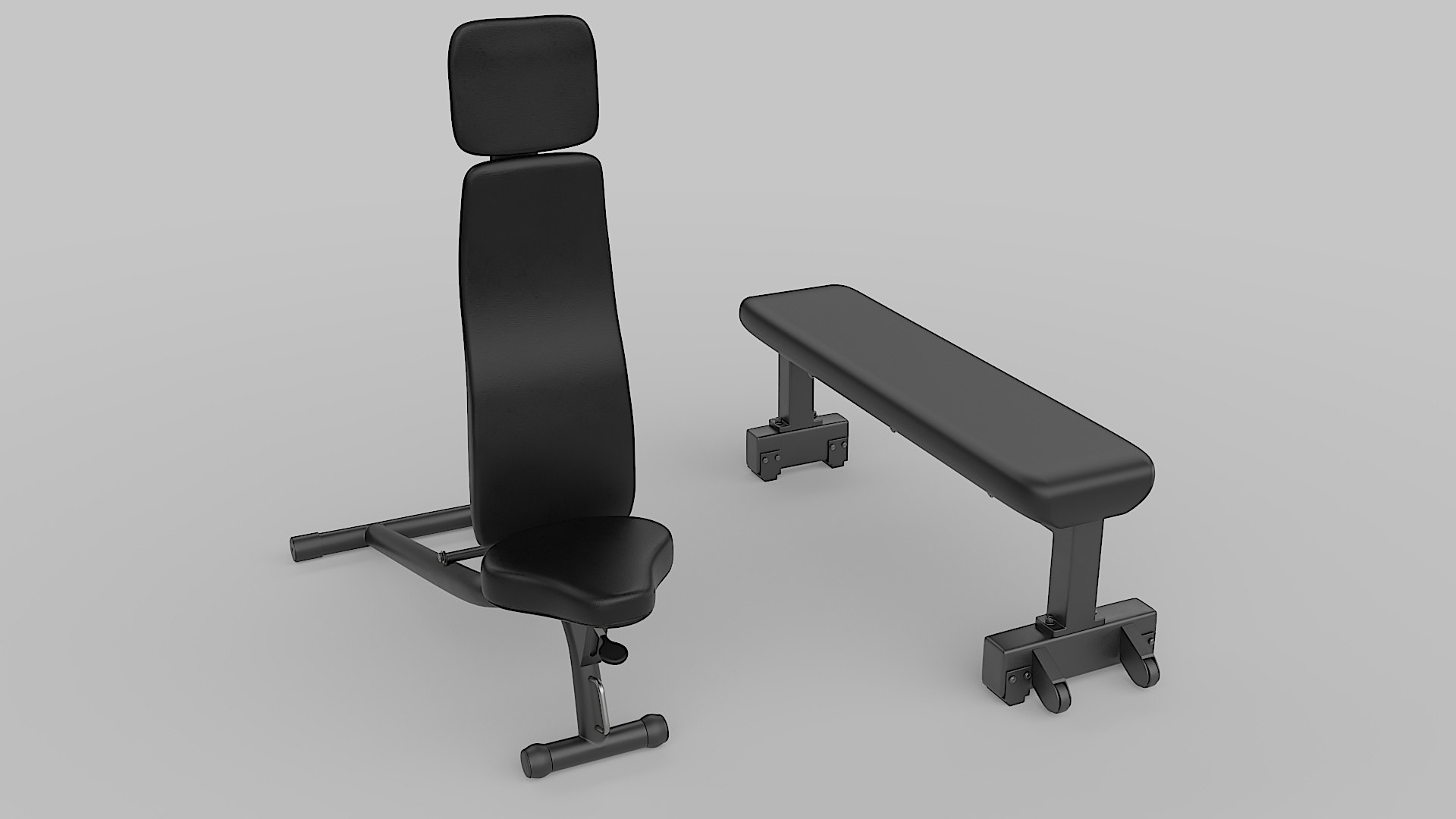 3D Model Weight Benches Set TurboSquid 2152569