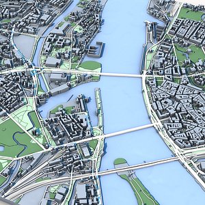 3D model Riga City Latvia Medieval Old Tow Latvian Capital Architecture