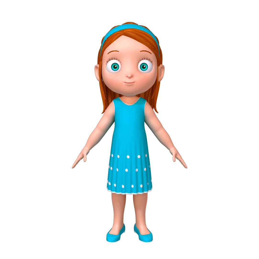 Girl Cartoon Toon 3D Model - TurboSquid 1712330